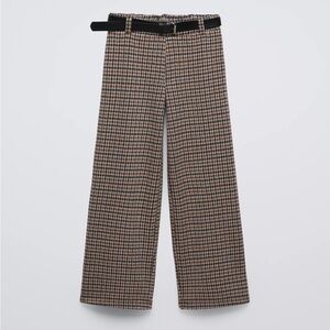 Zara Girl Checkered Wide-Leg Pants